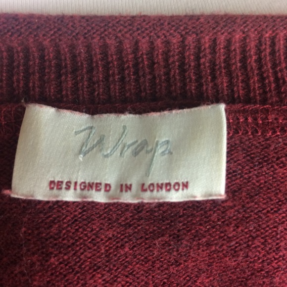 Wrap of London Maroon Embroidery Sweater Cotton - Picture 7 of 8