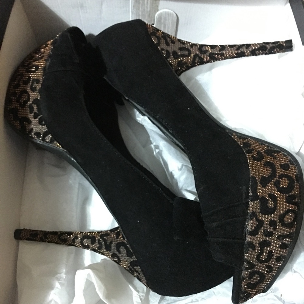 Just fab black leopard heels