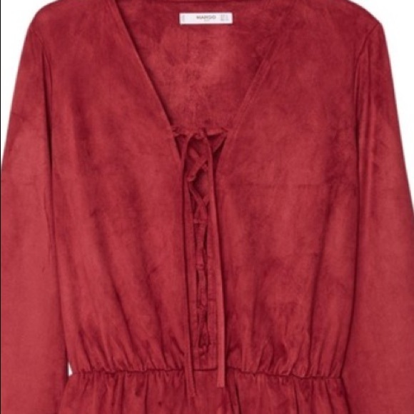 Asos Faux Suede Tie Front Romper - Picture 3 of 5