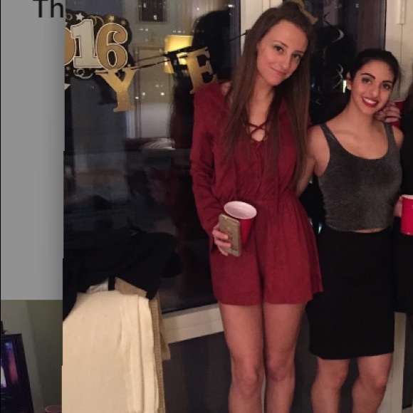 Asos Faux Suede Tie Front Romper - Picture 5 of 5