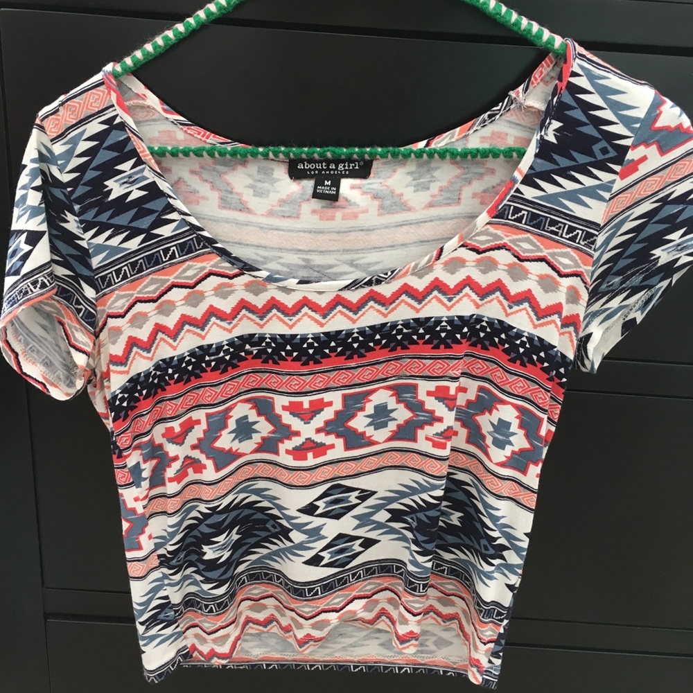 Aztec Print Crop Top