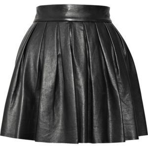 Alice + Olivia pleated leather skirt