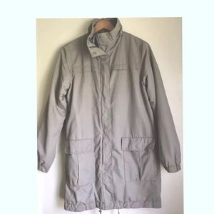 Eileen Fisher High Collar Knee Length Jacket