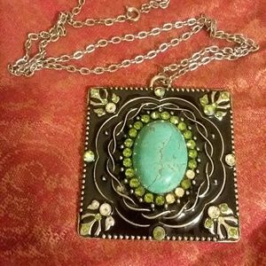 Unique Black & Turquoise Necklace