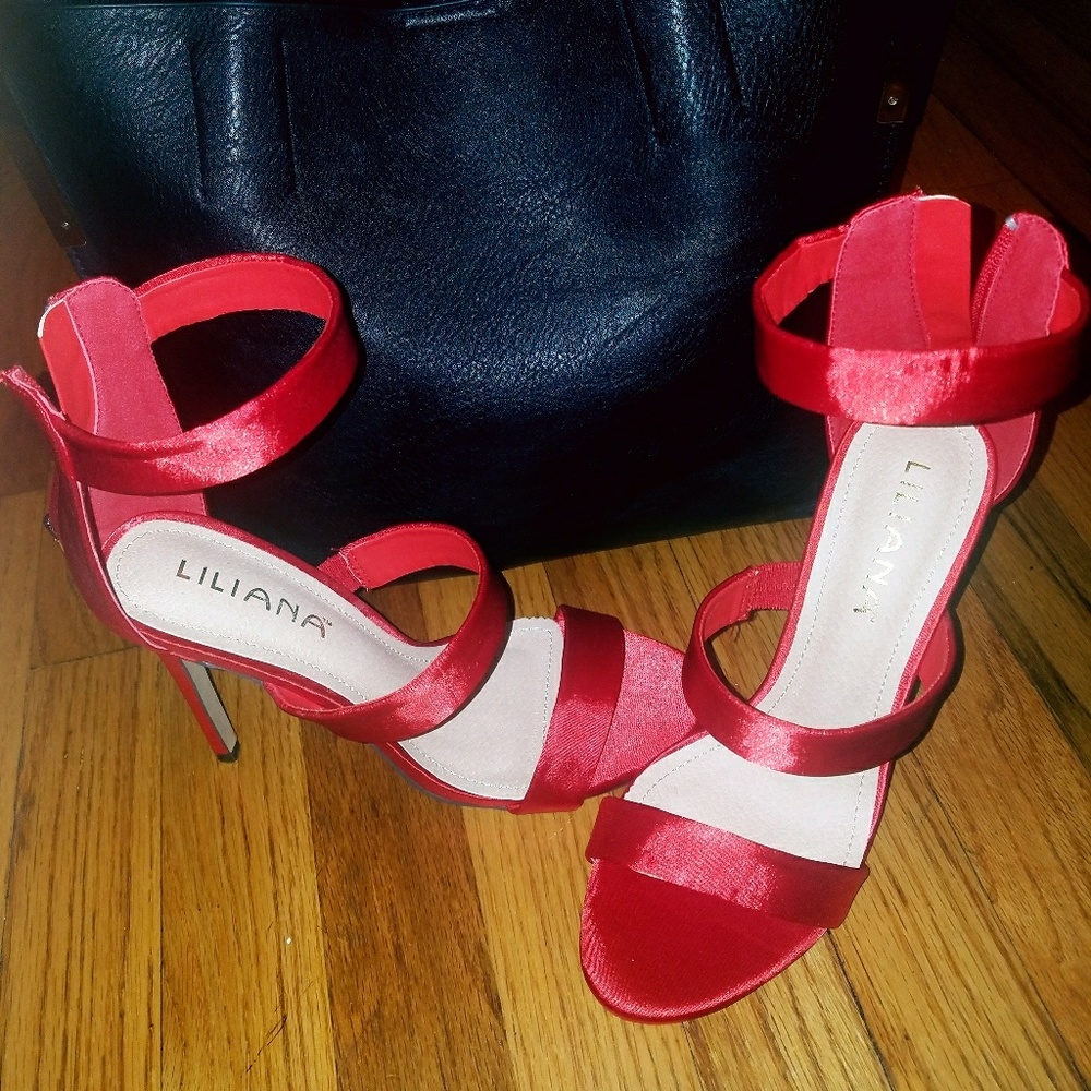 Open Toe Red Heels