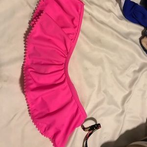 hot pink strapless bikini top