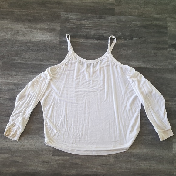 White Open Shoulder Melville Long Sleeve - Picture 2 of 3