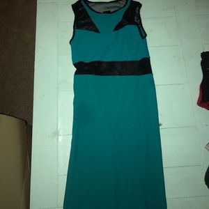 Teal tight Bebe dress