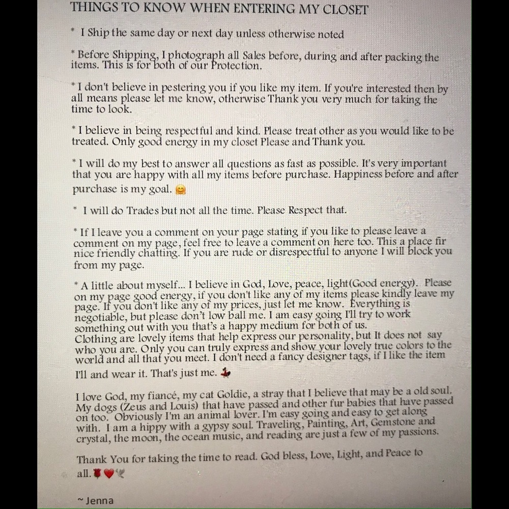 PLEASE READ WHEN ENTERING MY CLOSET