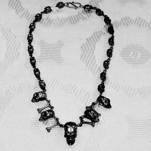 Skull and Bones Sterling Silver Necklace