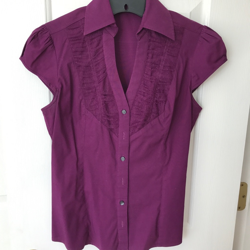 Express plum button down shirt