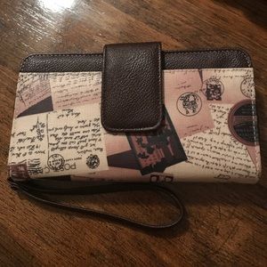 Brown & Tan post card long wallet