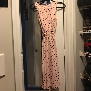 ELLE- Size 4, zip up and tie waist MIDI dress