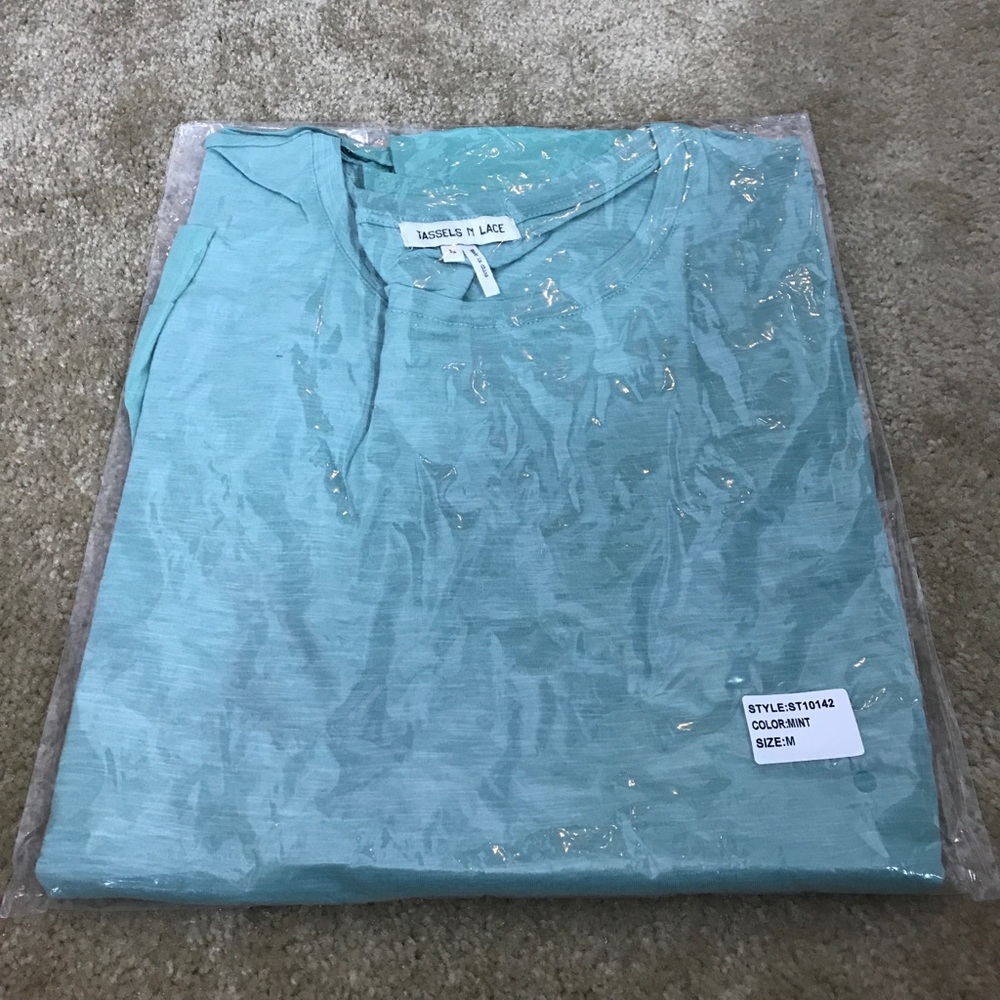 Mint Top with Layered Ruffled Hem - Picture 4 of 7