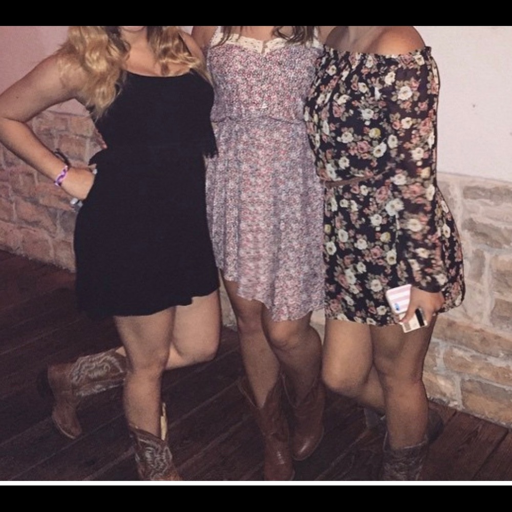 Black fall floral dress