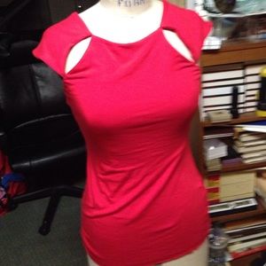 Bailey 44 red cutout Top Sz M Nwt
