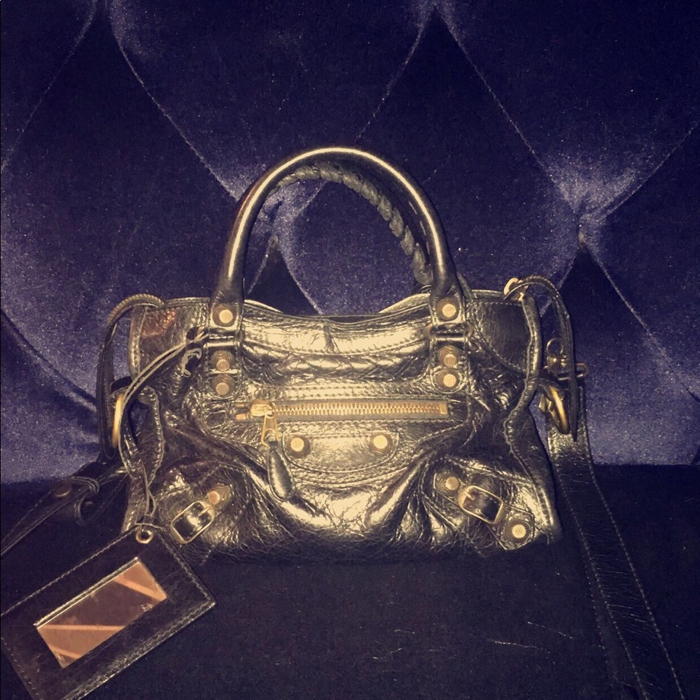 Classic city nano textured mini shoulder bag