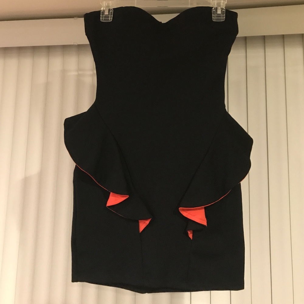 Arden B strapless peplum mini dress
