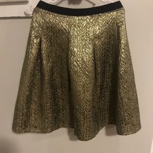 Gold midi skirt