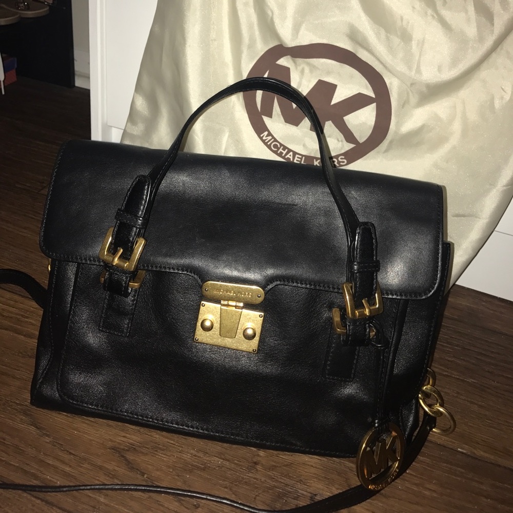 Black Leather Michael Kors Purse