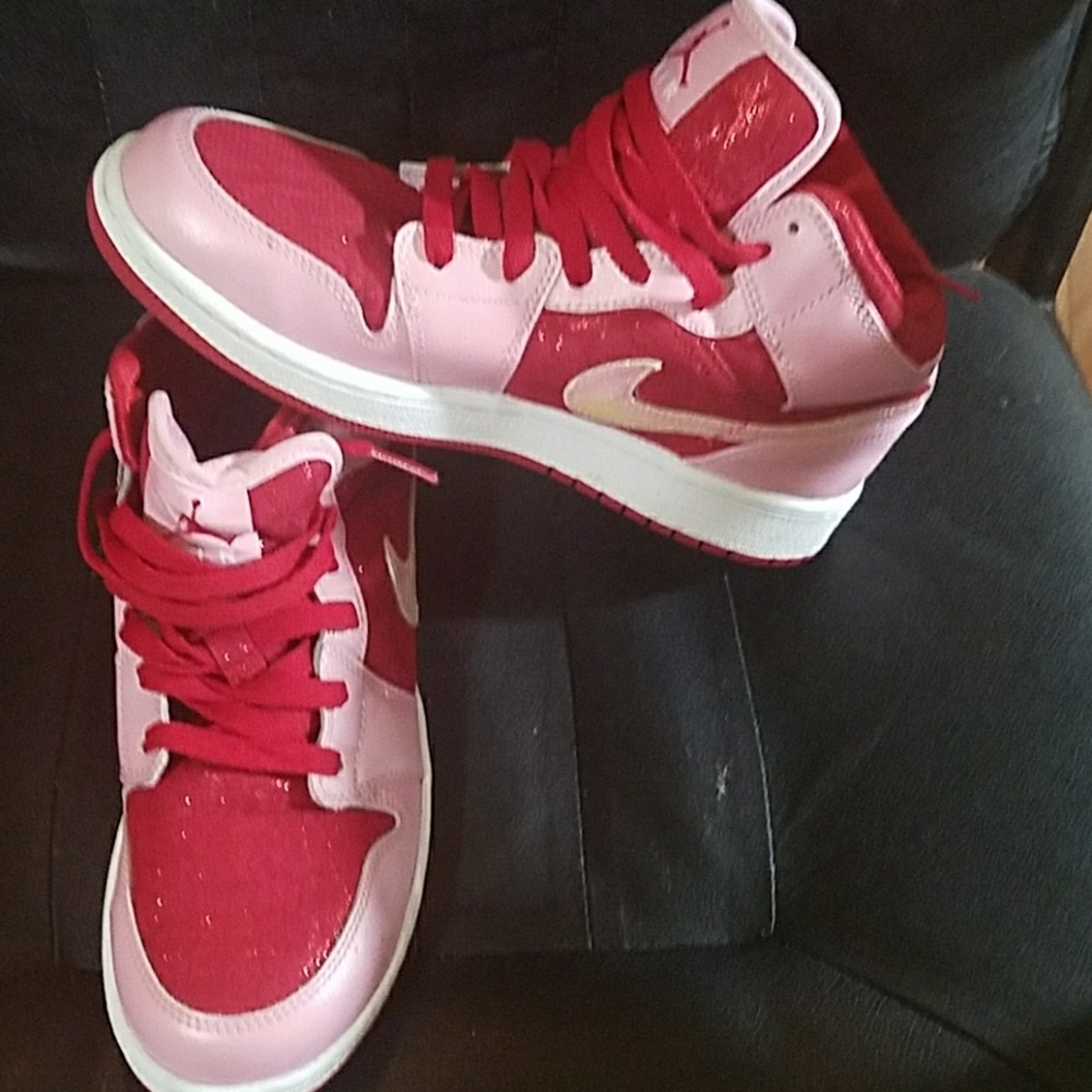 Pink & Red Jordans