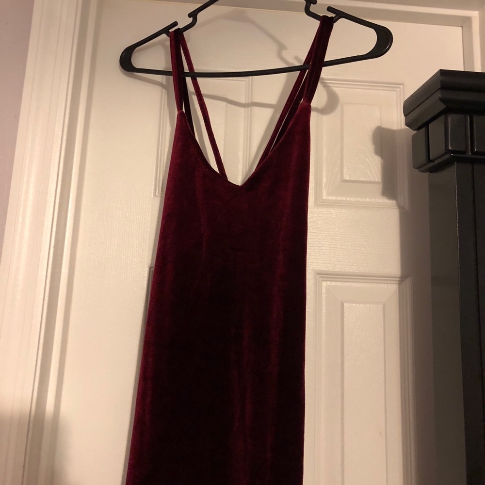 Velvet burgundy strappy dress