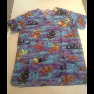 Scooby Doo Halloween women scrubs top SMALL