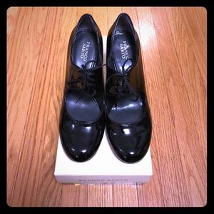 Franco Sarto black patent heels
