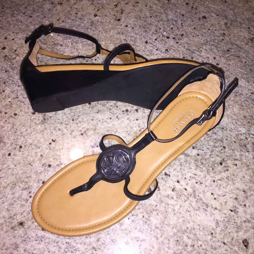 COACH leather sandals