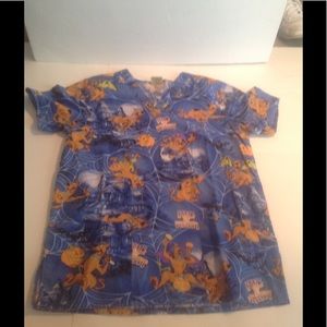 Scooby Doo Halloween women dr RN scrubs top SMALL