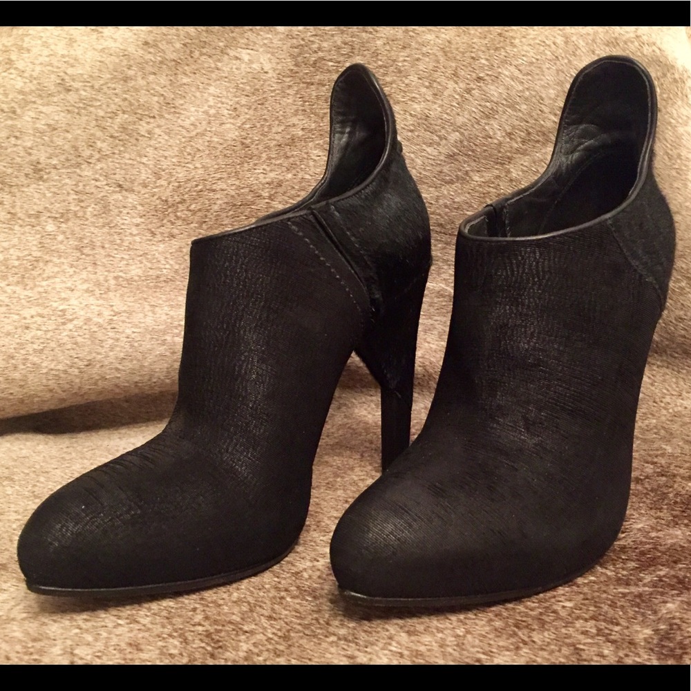 Alexander Wang Leather & Fur Slip On Bootie
