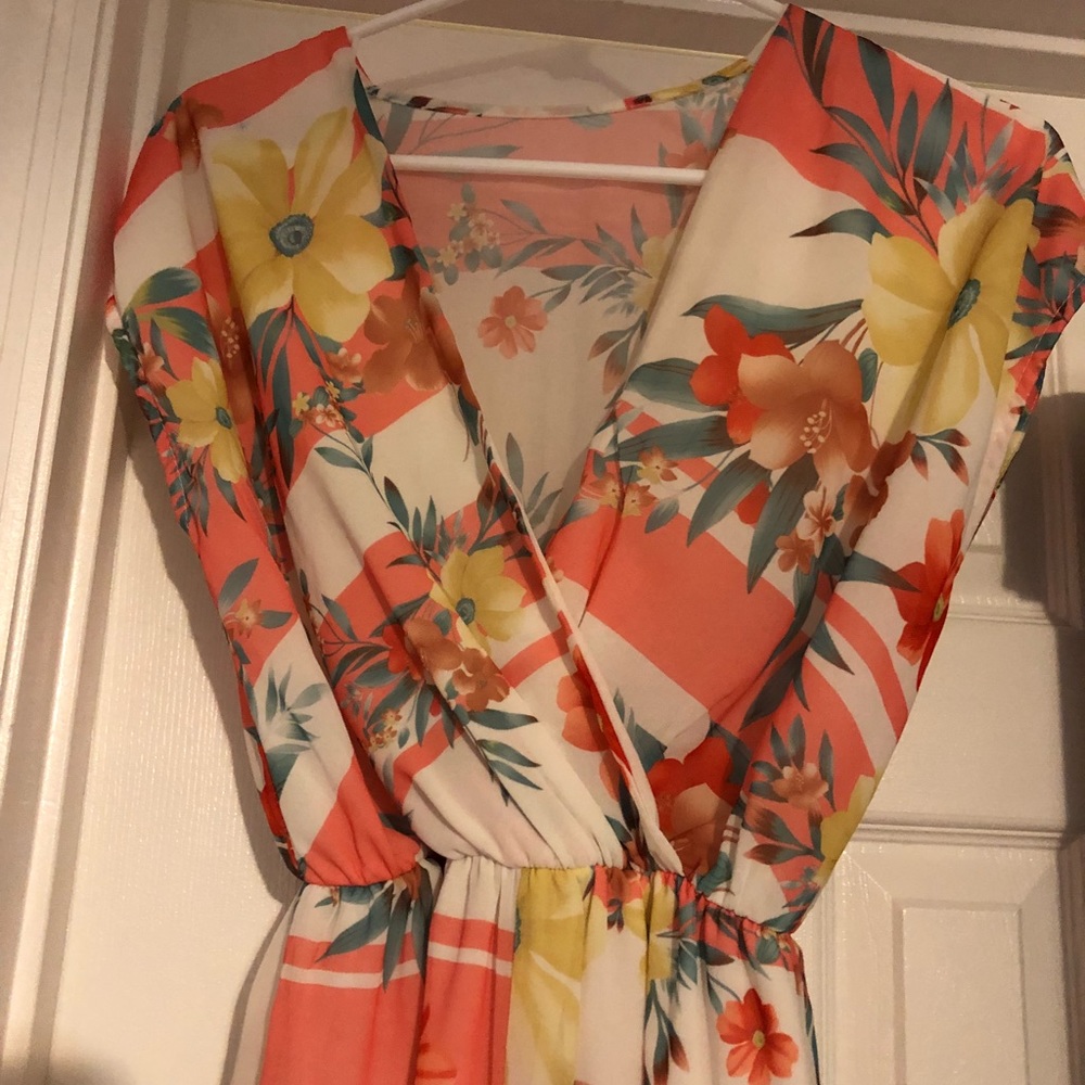 Tropical print romper