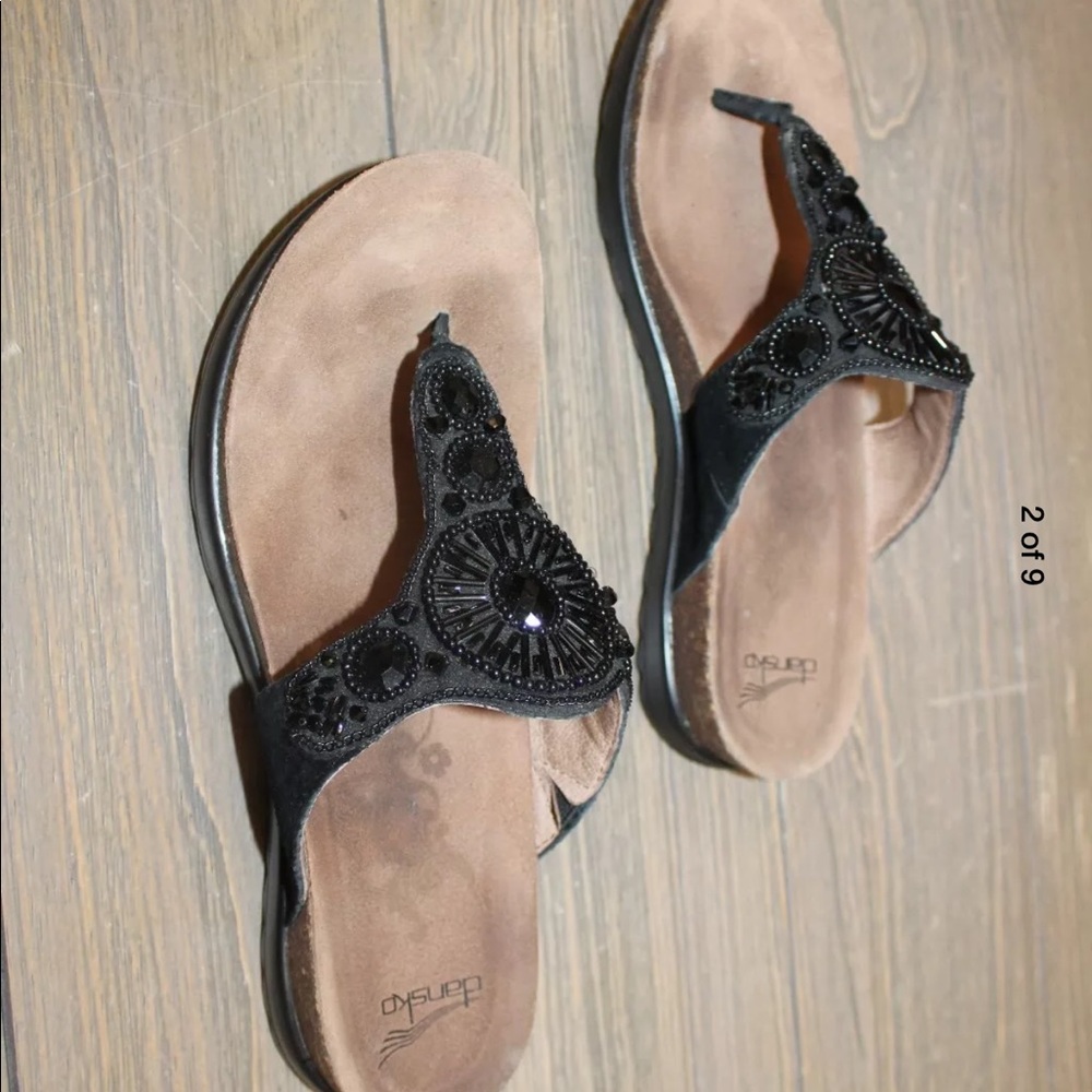 Dansko Pamela thong sandals black 7.5-8 eur 38