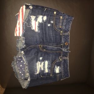 American eagle shorts with American flag detail