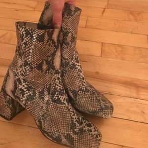 snakeskin booties