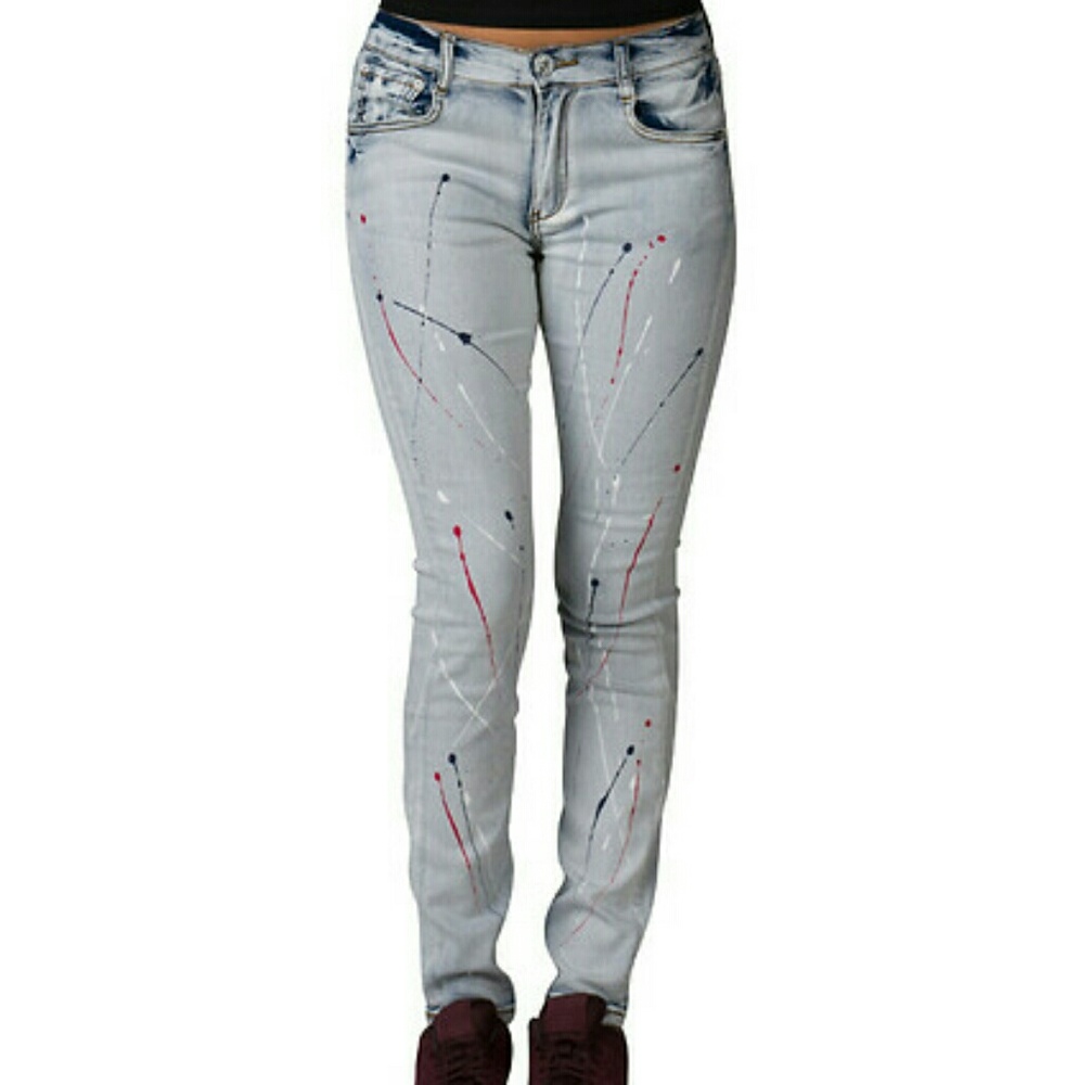 WOMENSPAINT SPLATTER STRETCH SKINNY JEAN
