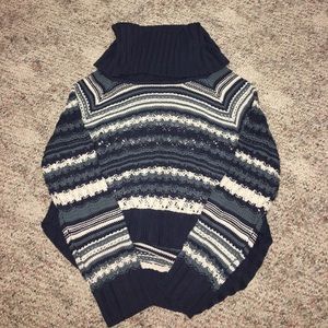 Open knit turtleneck