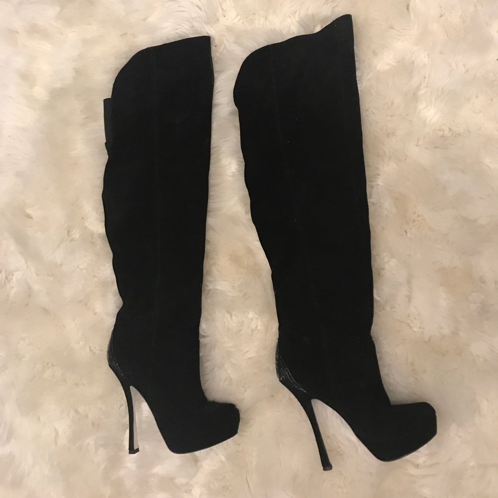 Knee high black boots