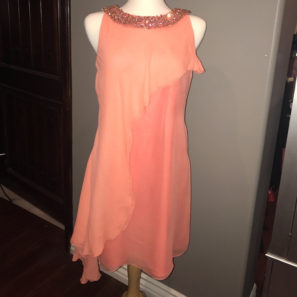 Peach colored dress