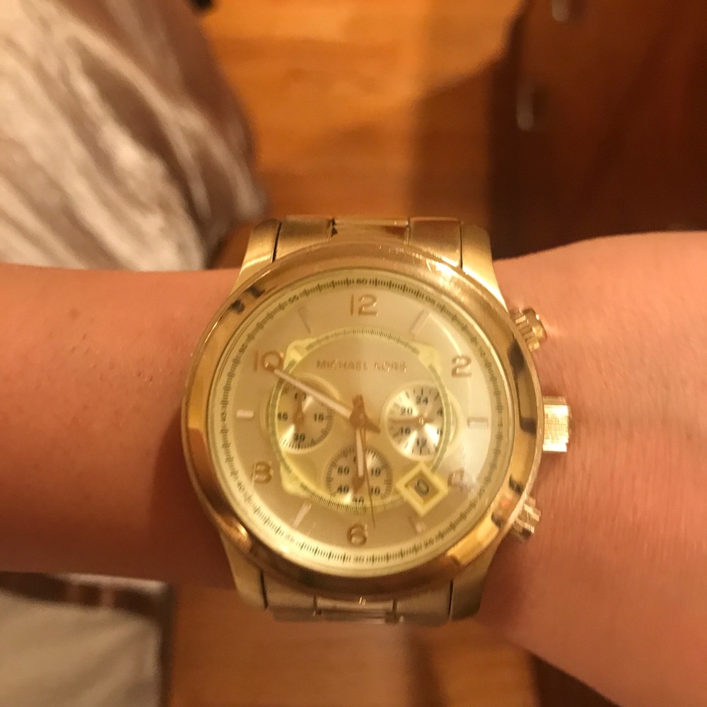 Gold Michael kors big face watch