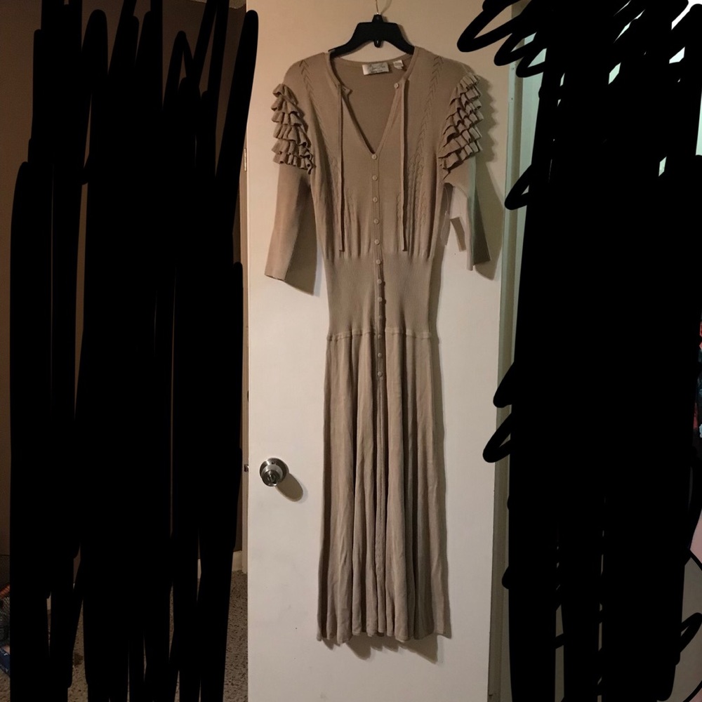 Byron Lars Beauty Mark Tan Knit Dress