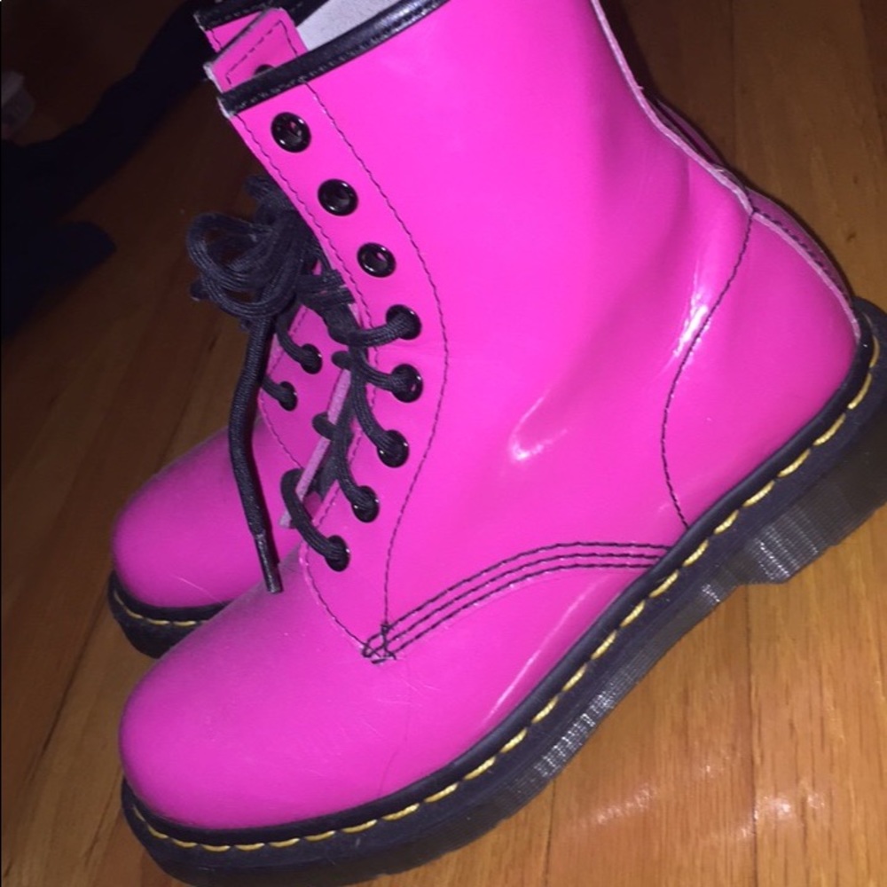 HOT PINK PATENT DOC MARTENS