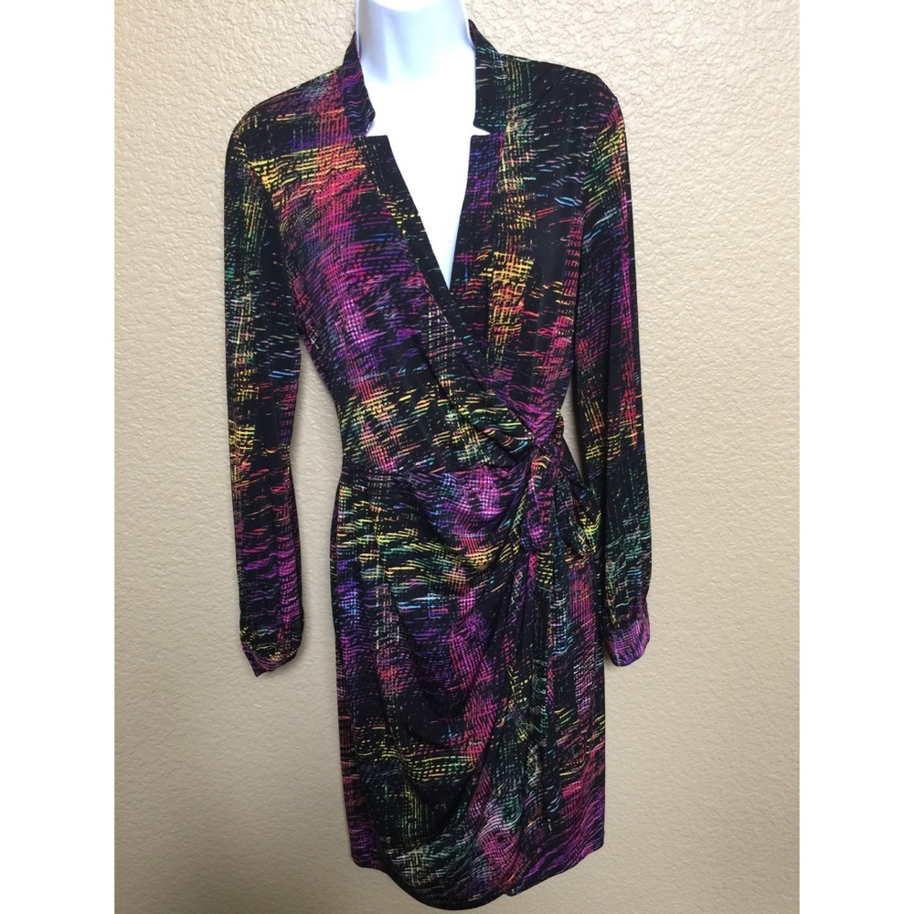 Maggy London Vibrant color wrap dress.
