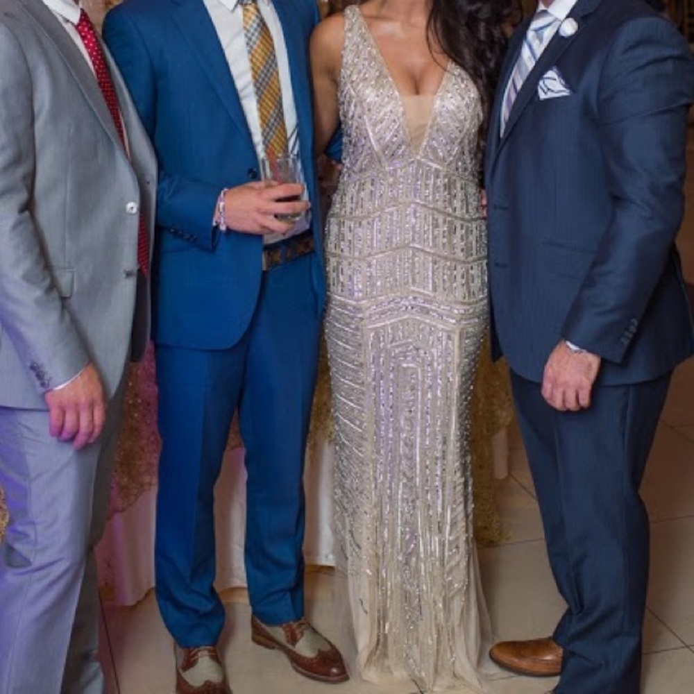 Beaded and sequin gown