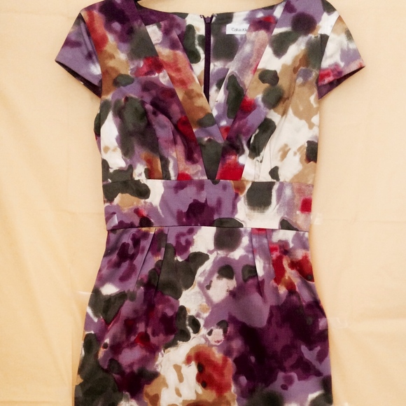 "Van Gogh" Print Pencil Dress - Picture 4 of 7