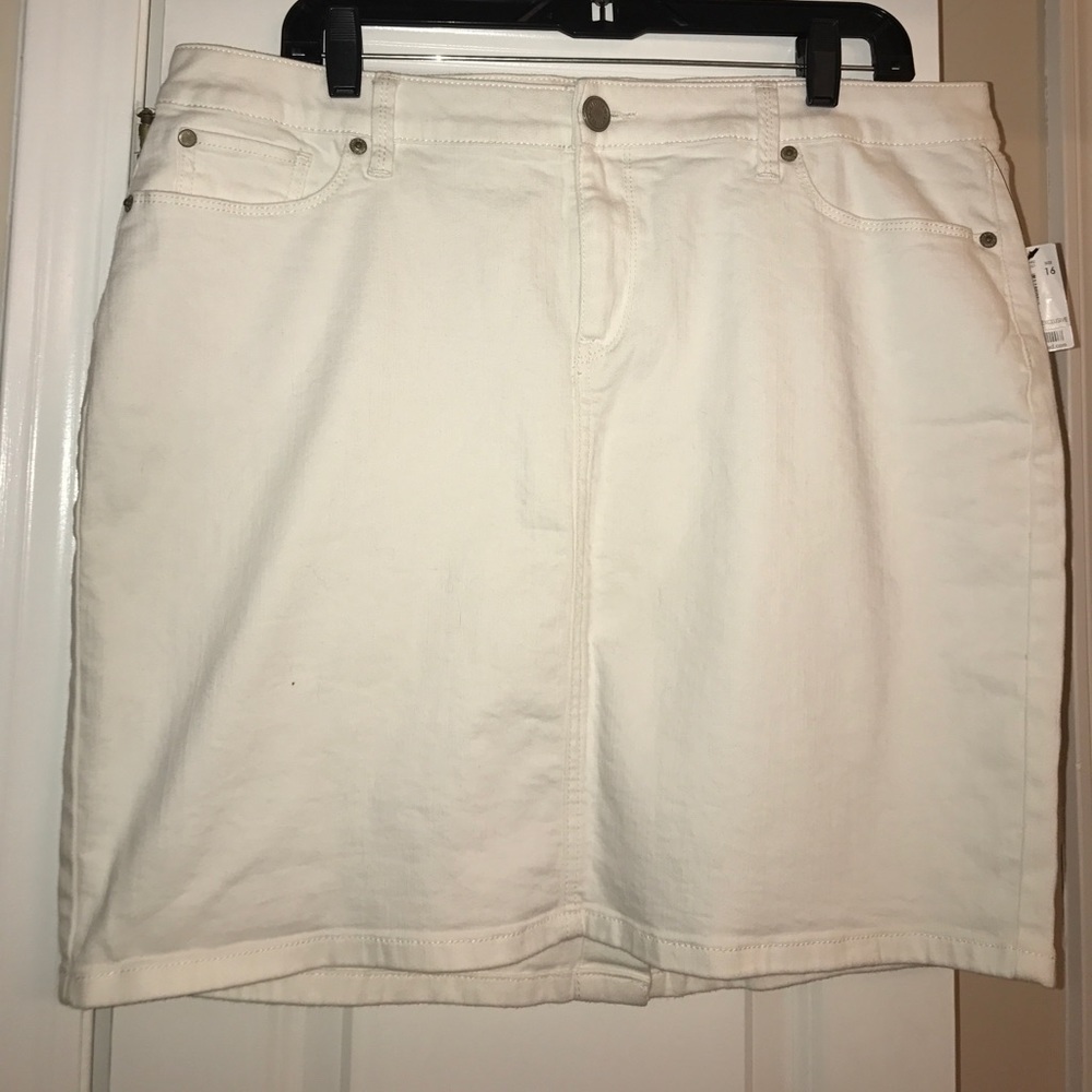 The Limited White Jean Pencil Skirt