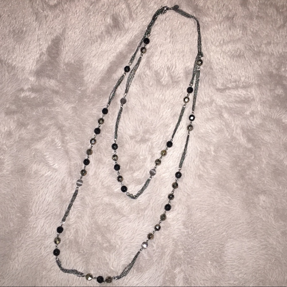 Express Black Multi Strand Statement Necklace