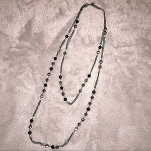 Express Black Multi Strand Statement Necklace