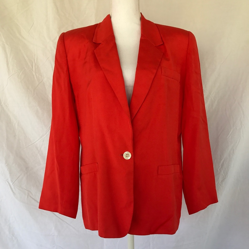 🛍 Talbots orange suit jacket size 14 petite