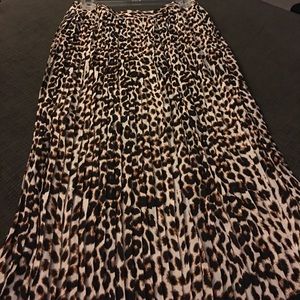 Express Leopard  Pleated Pencil Skirt